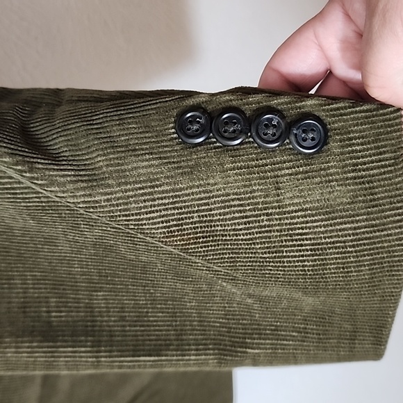 Land's End corduroy olive green lined jacket size 43L - Picture 4 of 14